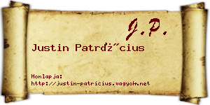 Justin Patrícius névjegykártya